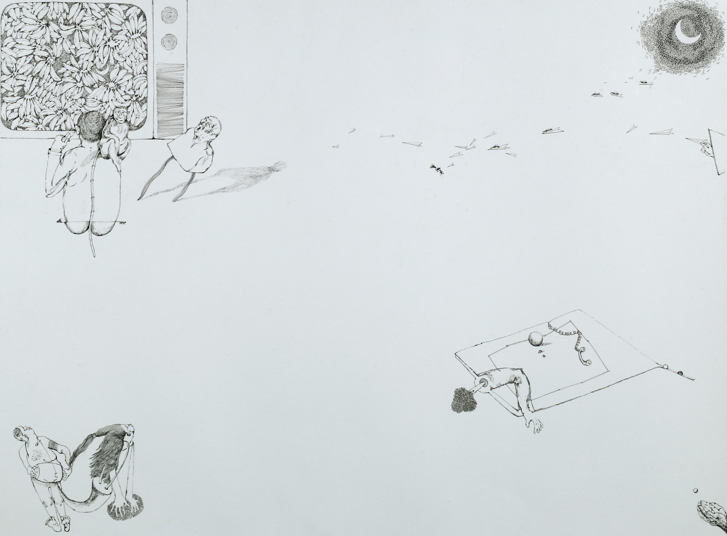 ‘Until the Edge of the Land’, Series Floating Island, Archival Ink Pen on Paper, 73.5 cm x 53.5 cm, 2022