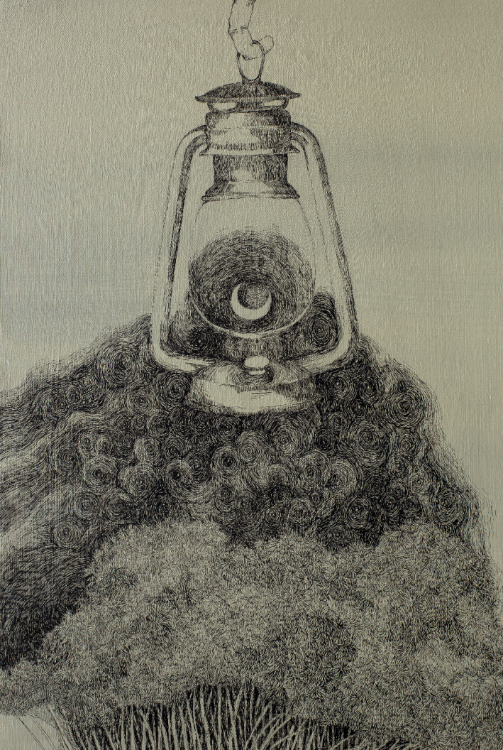 Detail In a Timeless Sweet Land _ Archival ink pen on canvas with acrylic colour_ 152 x 122 cm _ 2023