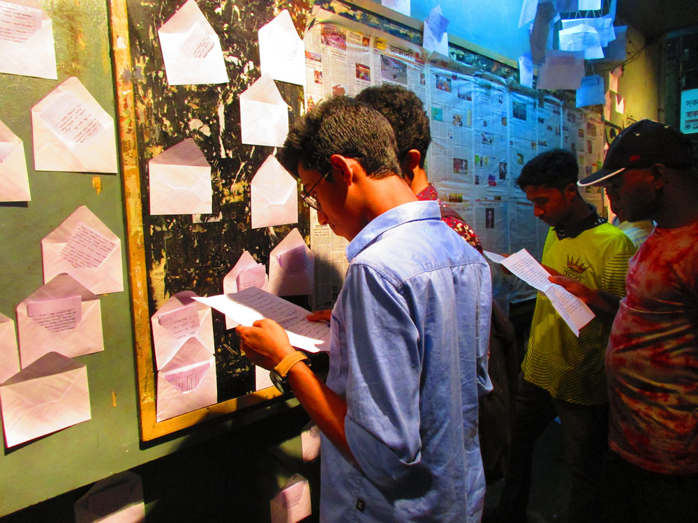 Collaborative Art Project _ Merging the hidden boundary (Letters from HUMAN to HUMAN) Place : Chittagong, Bangladesh _ 2016