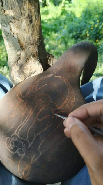 ‘Tui’ - A collaboration with tribal community (Mro) _ Place: Alikadam, Bandarban, Bangladesh _ Medium: Curving on Tui _ 2019
